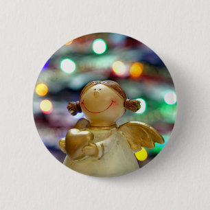 Christmas Angel 6 Cm Round Badge