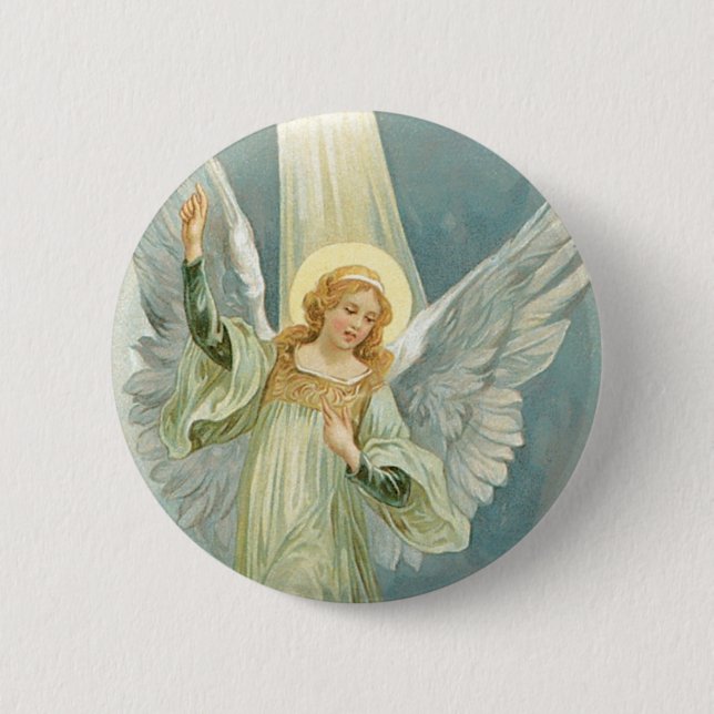 Christmas Angel 6 Cm Round Badge (Front)
