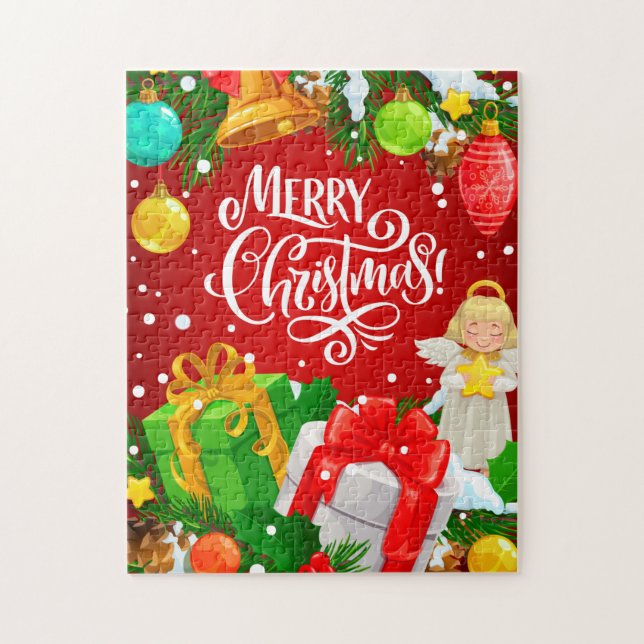 Christmas Angel and Gifts Jigsaw Puzzle (Vertical)