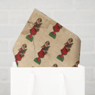 Christmas Angel Antique Victorian Girl Parchment Tissue Paper