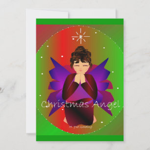 Christmas Angel Baby Girl Praying Invitation