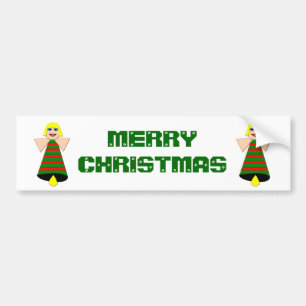 Christmas Angel Bell Custom Bumper Sticker