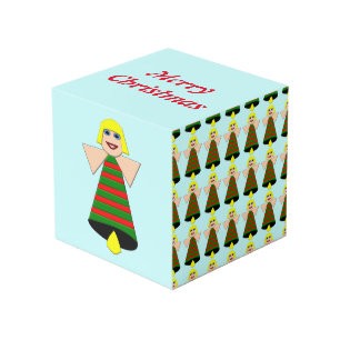 Christmas Angel Bell Custom Photo Cube