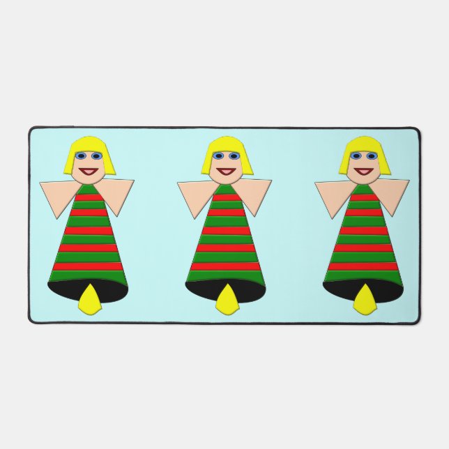 Christmas Angel Bell Desk Mat (Front)