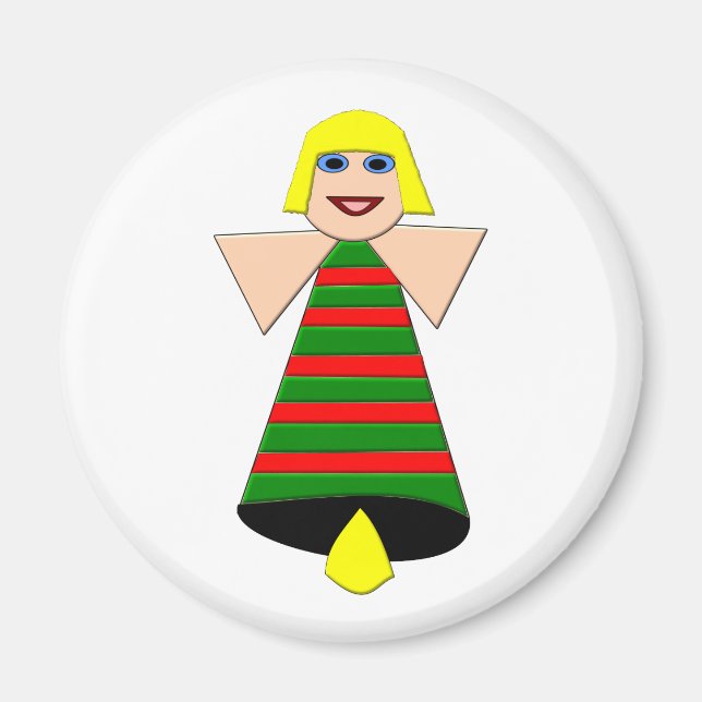 Christmas Angel Bell Magnet (Front)