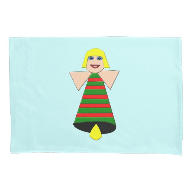Christmas Angel Bell Pillowcase (Front)