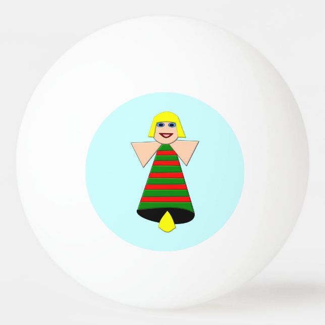 Christmas Angel bell Ping Pong Ball (Front)