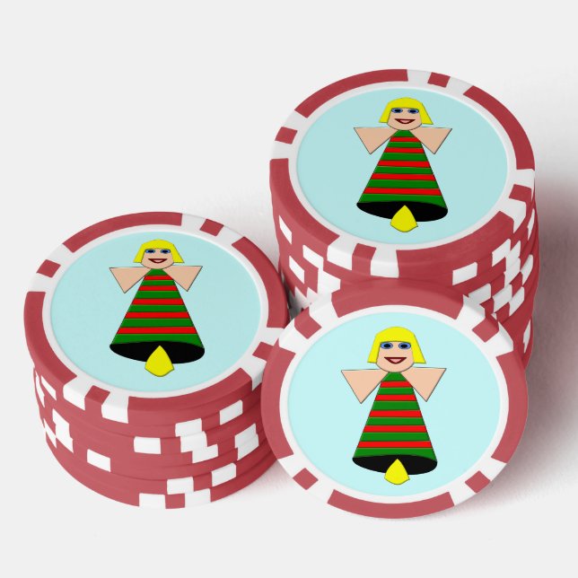 Christmas Angel Bell Poker Chips (Stack)