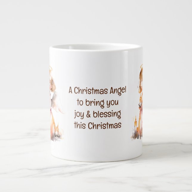 Christmas Angel Blessing Large Coffee Mug (Front)
