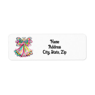 Christmas Angel Boho Cute Pink Holiday Address