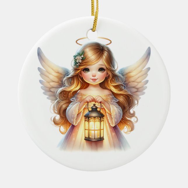 Christmas Angel Ceramic Tree Decoration (Front)