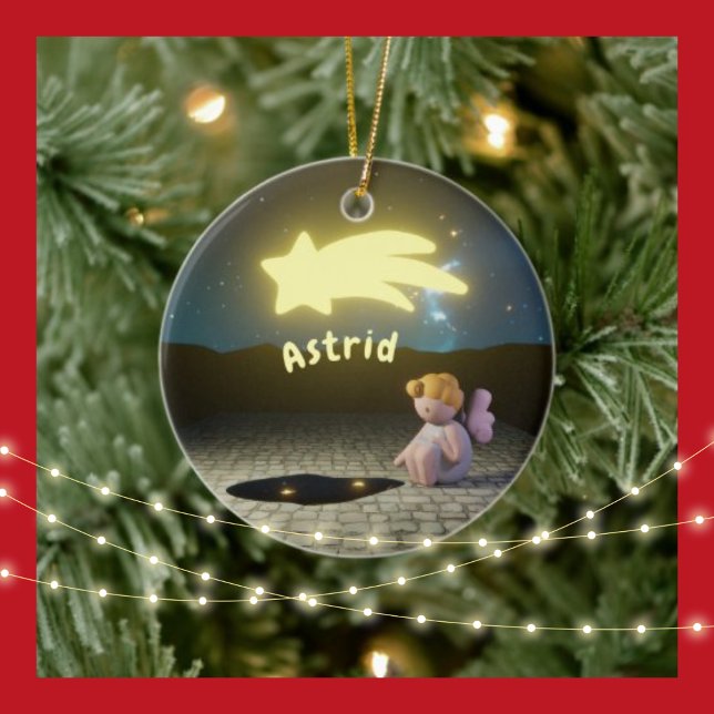 Christmas angel ceramic tree decoration (Weihnachtsengel Customizable Christmas Ornament - loreatus)