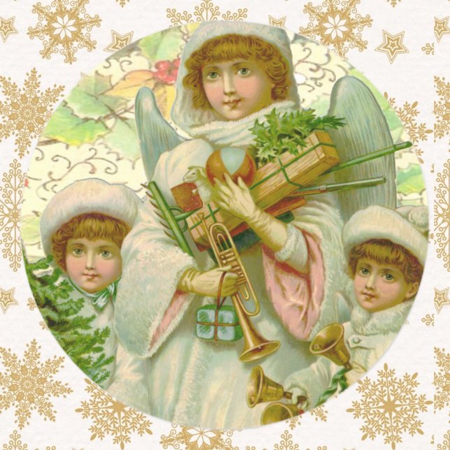 Christmas Angel Classic Round Sticker (Creator Uploaded)