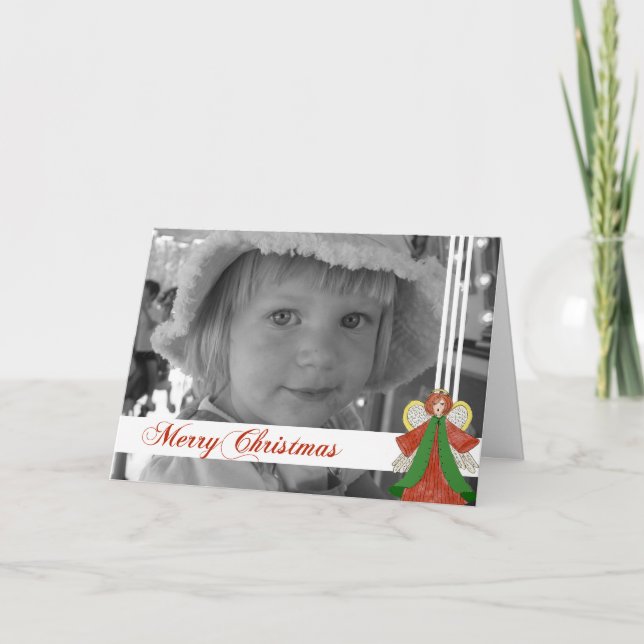 Christmas Angel Custom Photo Card (Front)