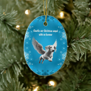 Christmas Angel Dachshund Ceramic Tree Decoration