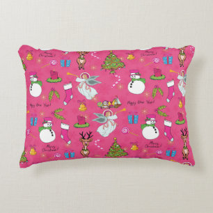 Christmas angel,deer and snowman decorative cushion