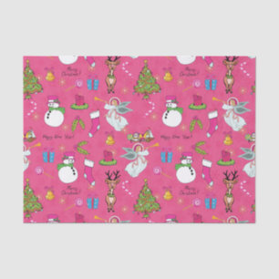 Christmas angel,deer and snowman tissue paper