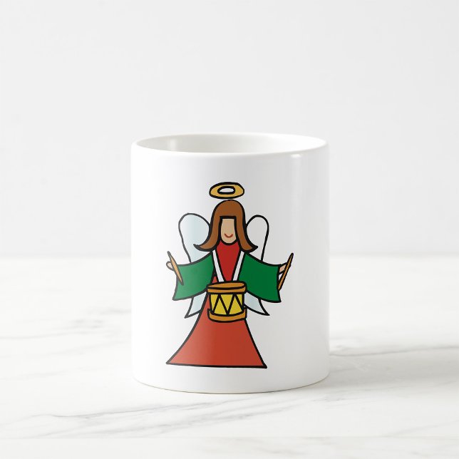 Christmas Angel Drummer Holiday Music Design  Coffee Mug (Creator Uploaded)