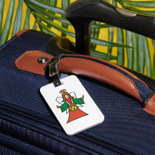 Christmas Angel Drummer Holiday Music Design Luggage Tag