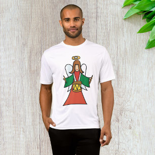 Christmas Angel Drummer Holiday Music Design  T-Shirt