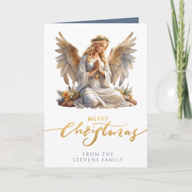 Christmas Angel Folded Photo Card (Front)