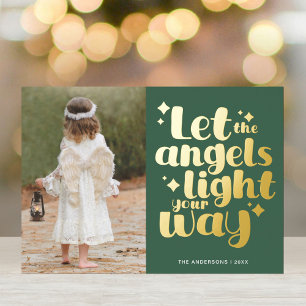 Christmas Angel Girl Cool Green Gold