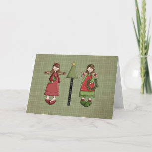 Christmas Angel Girls Holiday Card