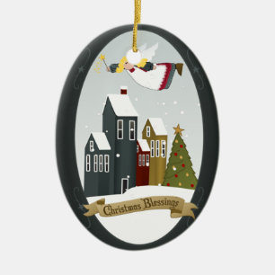 Christmas Angel - Glad Tidings, Christmas Blessing Ceramic Tree Decoration