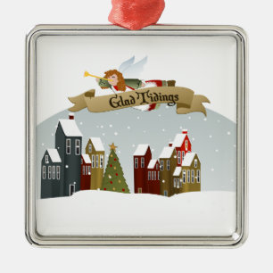 Christmas Angel - Glad Tidings, Christmas Blessing Metal Tree Decoration