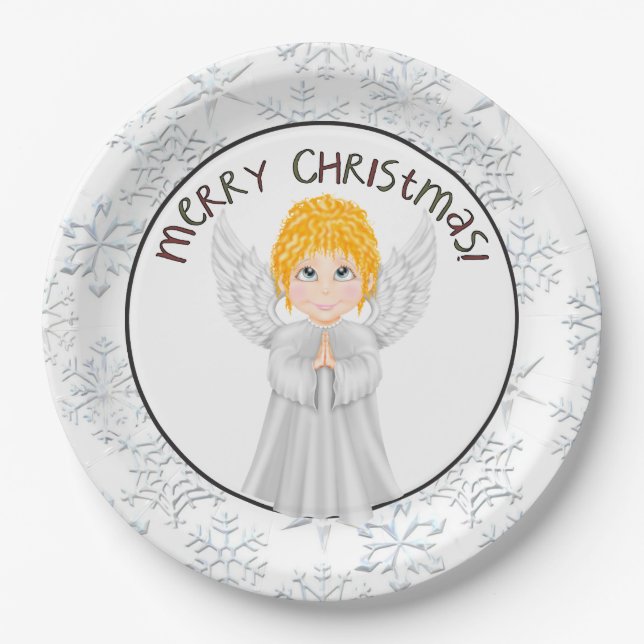 Christmas Angel Holiday paper plate (Front)