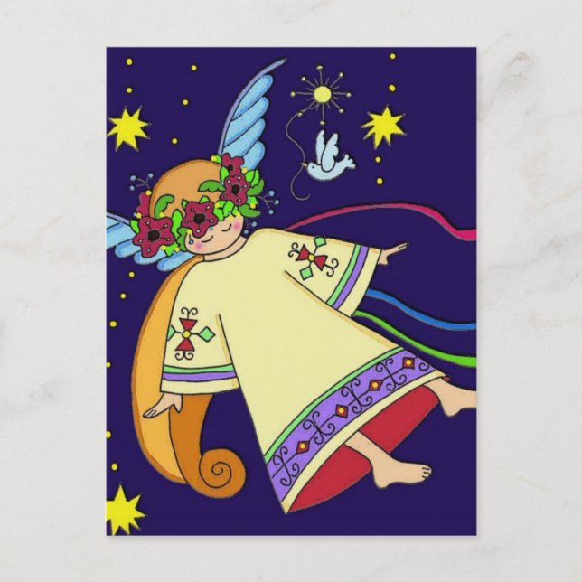 Christmas Angel Holiday Postcard (Front)