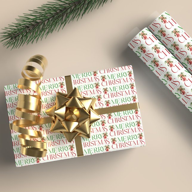Christmas Angel Merry Fancy Christmas Typography Wrapping Paper (Creator Uploaded)
