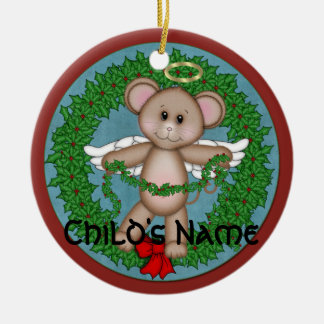 Christmas Angel Mouse Ceramic Tree Decoration