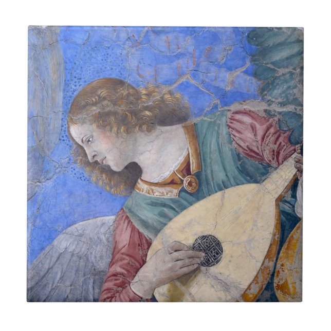Christmas Angel Musician Melozzo da Forli  Tile (Front)