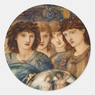 Christmas Angel of Creation Vintage Art Classic Round Sticker