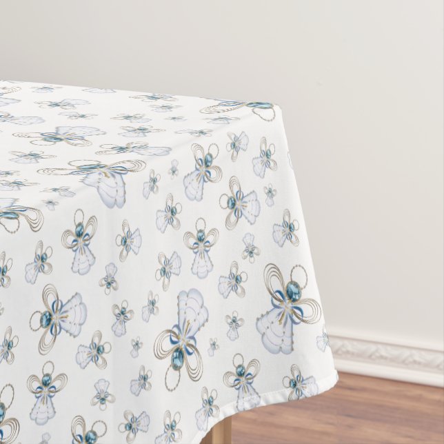 Christmas Angel of Faith Random Pattern Collage Tablecloth (In Situ)