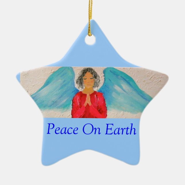Christmas Angel-ornament Ceramic Tree Decoration (Front)