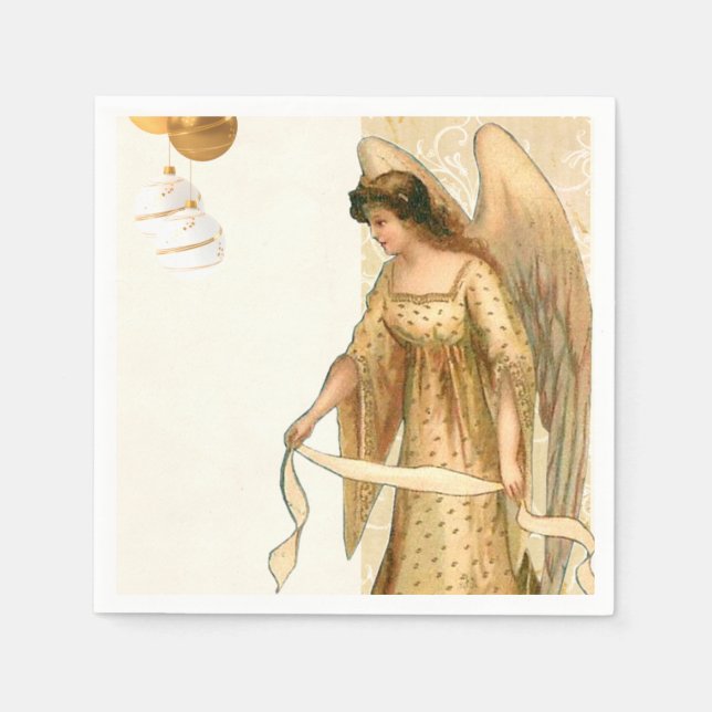 Christmas Angel & Ornaments  Napkin (Front)