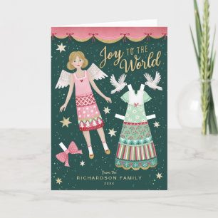 Christmas Angel Paper Doll Folded Holiday Card