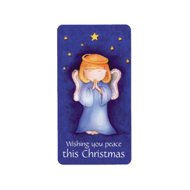 Christmas angel peace blue sticker (Front)