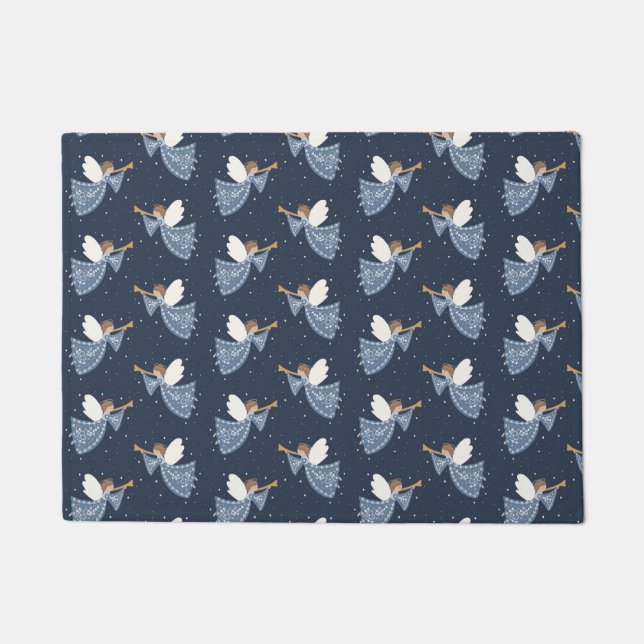 Christmas Angel Peace on Earth Holiday Heartfelt Doormat (Front)