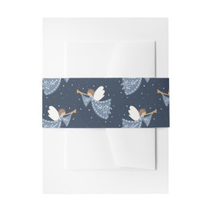 Christmas Angel Peace on Earth Holiday Heartfelt Invitation Belly Band