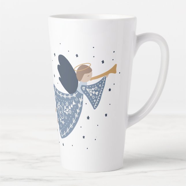 Christmas Angel Peace on Earth Holiday Heartfelt Latte Mug (Right)