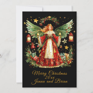 Christmas Angel personalized Holiday flat card