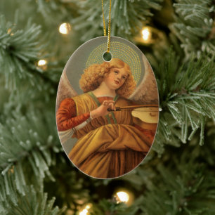 Christmas Angel Playing Violin Melozzo da Forli Ceramic Tree Decoration