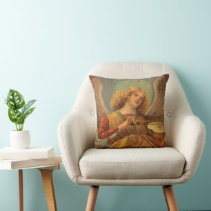 Christmas Angel Playing Violin Melozzo da Forli Cushion