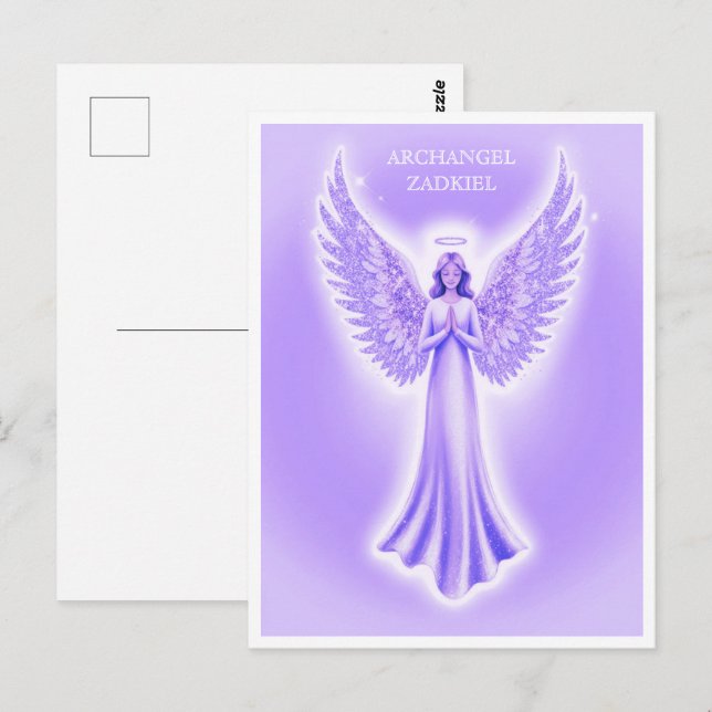 Christmas Angel | Purple, Lilac And White Postcard (Front/Back)