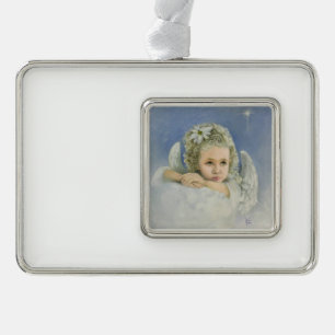 Christmas Angel Silver Plated Framed Ornament