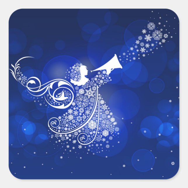 Christmas Angel Square Sticker (Front)