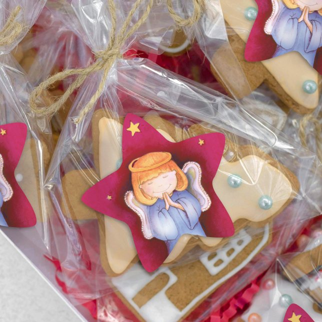 Christmas angel star red sticker (Creator Uploaded)